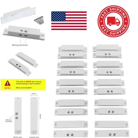 Wired Surface Mounted Alarm Magnetic Contacts for Door Window Security Sensors