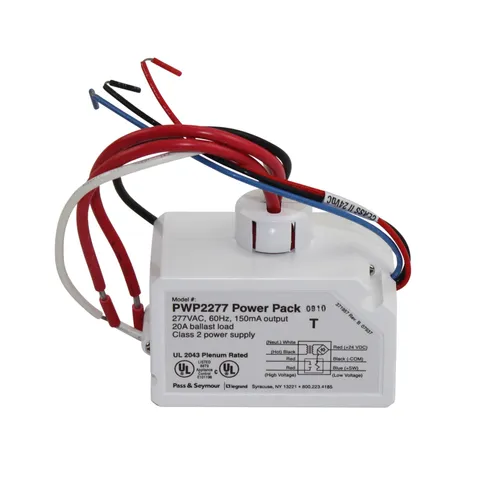 PASS & SEYMOUR PWP2-277 UNIVERSAL POWER PACK 277VAC OCCUPANCY SENSOR 24VDC 20A F