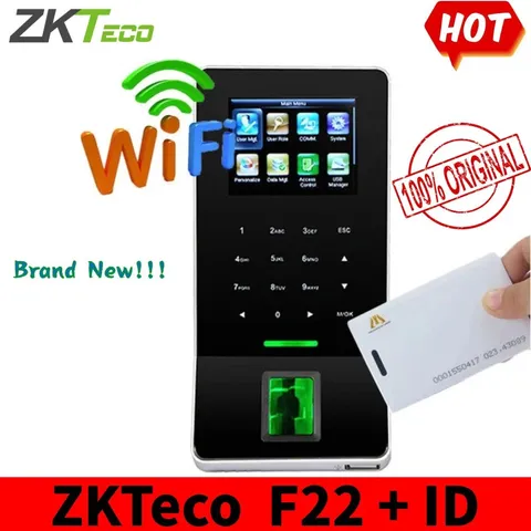 ZKTeco F22 WiFi + ID Fingerprint Access Control Attendance Clock 2.4-inch Screen