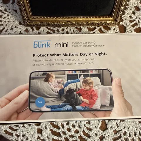Blink Mini Indoor 1080p HD Video Smart Security Camera Plug-In - White