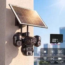  4K Solar Battery Wireless WiFi Outdoor Pan/Tilt Home Security Camera System USA
