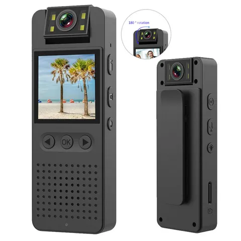 1080P HD Camcorder Mini Body Pocket Camera 180° Rotation Video DVR IR Night Cam