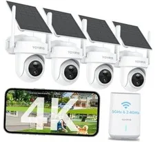 4K Security Cameras Wireless Outdoor, No Subscription, [2026 NEW] 4 Cameras Kit
