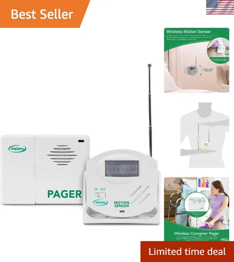 Smart Caregiver Wireless Motion Sensor Alarm System with Pager for Fall and W...