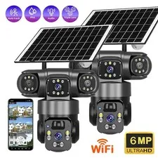 Solar Battery Powered Wireless WiFi Home Security Camera System Outdoor Pan/Tilt