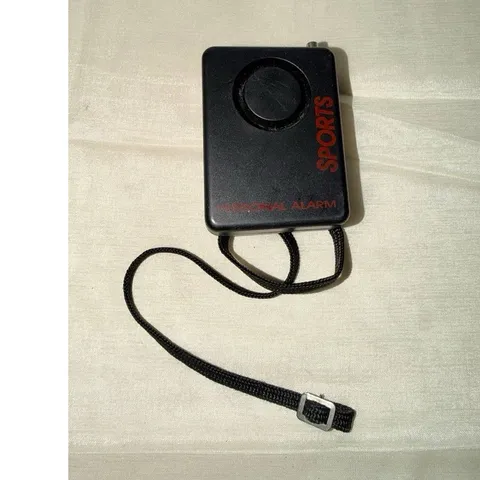 Black Panic Personal Alarm Keychain with Lanyard & Belt Clip, Plastic