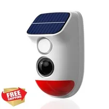 WGRLIT Solar Motion Alarm Siren Strobe 3 Modes