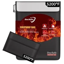 Fireproof Document Bag (5200℉) with Fireproof Organizer Travel Case,Heat Insu...