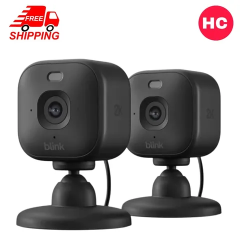 Blink Mini 2K+ Indoor Security Camera 2 Pack 2K Video Night Vision Black