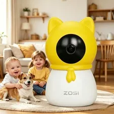 ZOSI 2.5K 4MP PT Wifi Security Indoor Home Pet Camera 2.4/5GHz Color Night Vison