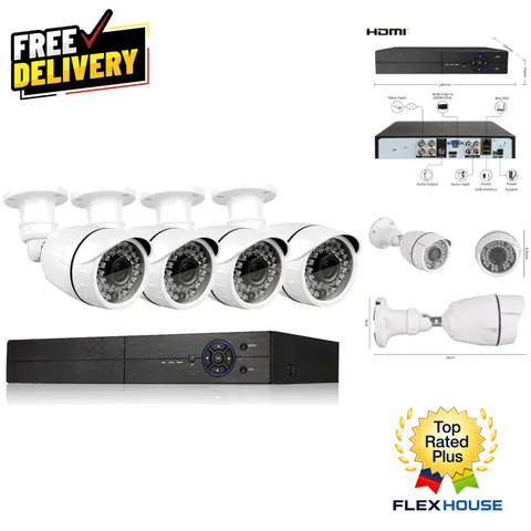 1080P Weatherproof Home Security System with Remote Access & Motion Detection
