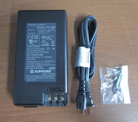 NEW Aiphone PS-1820UL 18V DC 2.0 Amp Indoor Power Supply for Aiphone Intercoms