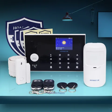 HOMSECUR Wireless&Wired 4G WIFI Burglar Intruder Alarm System with Touch Keypad