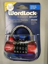 Wordlock Resettable Padlock RED NEW 
