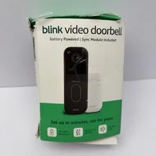 Blink Video Doorbel with Sync Module Core, Battery, Head-to-Toe HD View - Black