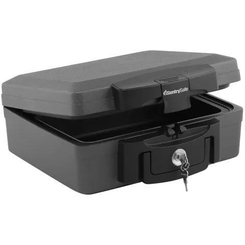 Key Lock Fire Safe Box, Portable, 6.6 x 15.4 x 14.3 inches