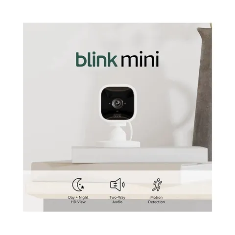 Blink Mini Indoor Camera System with Sync Module 2 & wall mount. 