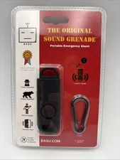 BASU Portable Emergency Alarm: Original Sound Grenade, 2 CR1632 Batteries, NEW