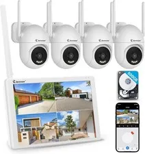 5MP WiFi Security Camera System with Monitor 4 Cameras 10CH NVR