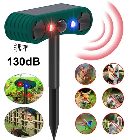 Solar Outdoor Motion Sensor Alarm 130db Ultrasonic Siren Motion Detector Alarm