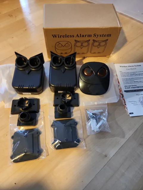 HTZSAFE Driveway Alarm MAILBOX ALARM  1 CHIME  receiver 2 sensors, Owls box5