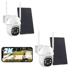 2PCS ieGeek Outdoor 4G Lte Solar Security Camera Wireless Home Battery CCTV Cam