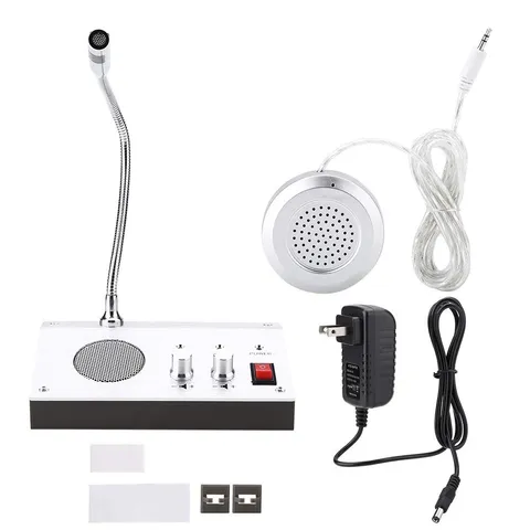 Intercom Dual Way System,Mic Speaker Window Counter Interphone Drive Thru Speake