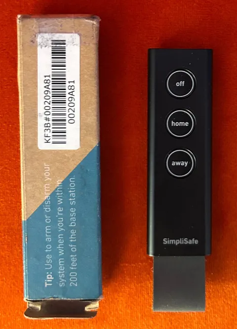 SIMPLISAFE KEY FOB FOR HOME SECURITY SYSTEM KF3B 00209A81 BLACK