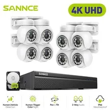 SANNCE 8CH 4K NVR 8MP POE Security Camera System AI Auto Tracking Two Way Audio
