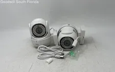 Lot Of 2 Pcs White Wireless Wi-Fi Security Surveillance Camera Not Tested