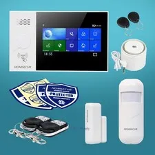 HOMSECUR Wireless WiFI 4G SIM Burglar Alarm System Touch Screen 3 Way To Control