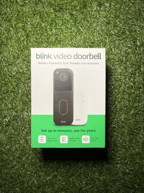 Blink Video Doorbel with Sync Module Core, Battery, Head-to-Toe HD View Black ✅