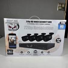 NIGHT OWL 8-CHANNEL SECURITY SYSTEM W/ 4 CAMERAS | WM-8HD10L-4720 | New Sealed