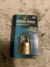 Ultra 3/4 Deluxe Brass Padlock Luggage/Locker Lock