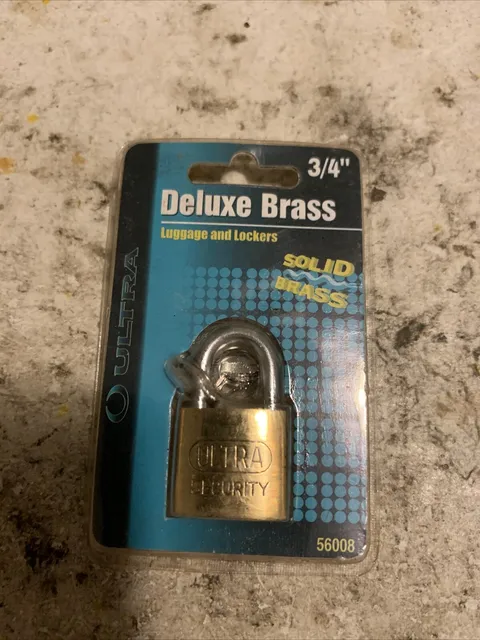 Ultra 3/4 Deluxe Brass Padlock Luggage/Locker Lock