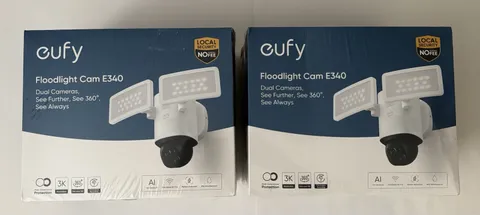 Eufy Security Floodlight 3K Camera E340 Wired - 2 Pack - New Sealed