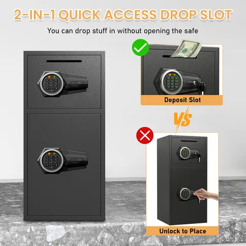 Secondhand Large Home Safe, Anti-theft Safe Box With Deposit Slot & Dual Alarm