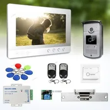 10.1inch Video Security Door Phone with Keyfobs Unlocking Camera for House/ Flat