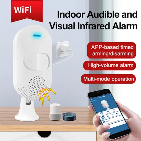 WIFI Infrared Detector Alarm APP Remote Control Sound and Light Motion Sensor