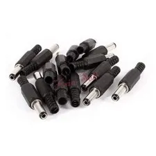 10pcs DC 5.5x2.1mm Power Cable Male Plug 14mm Shaft Connector Adaptor Plastic