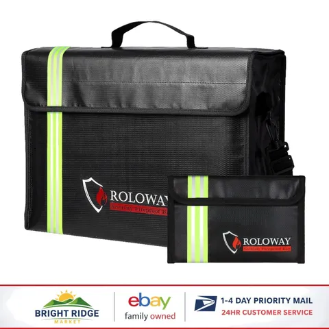 Water Resistant Fireproof Bag for Documents and Valuables with Adjustable Strap