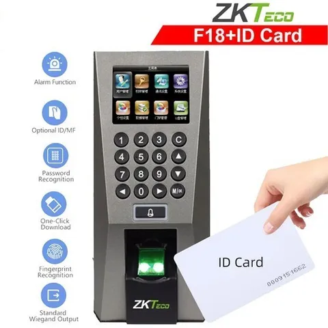 ZKTeco F18 Time Clocks for Employees Small Business with Finger Scan, ID RFID