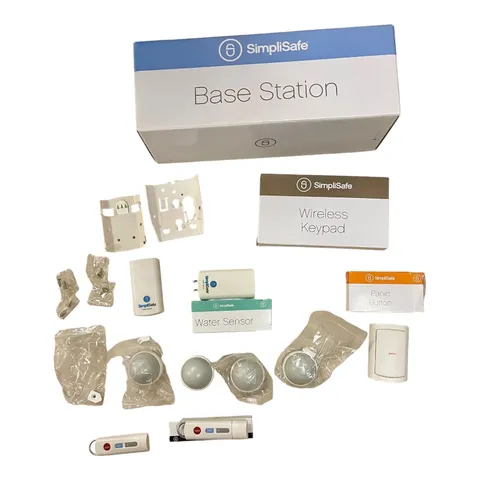 SimpliSafe Bundle Base Station, Keypad, Panic, Water, Motions, Freeze, Key Fob