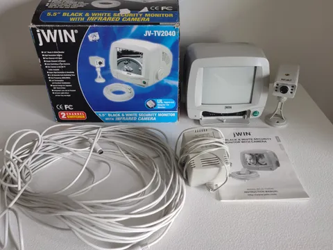 🔥Vintage Win JV-TV2040 5.5” Security System Camera & Monitor Black White TESTED