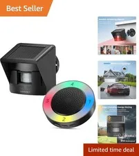 2600FT Long Range Driveway Alarm with 36 Melodies & RGB Visual Alerts for Safety