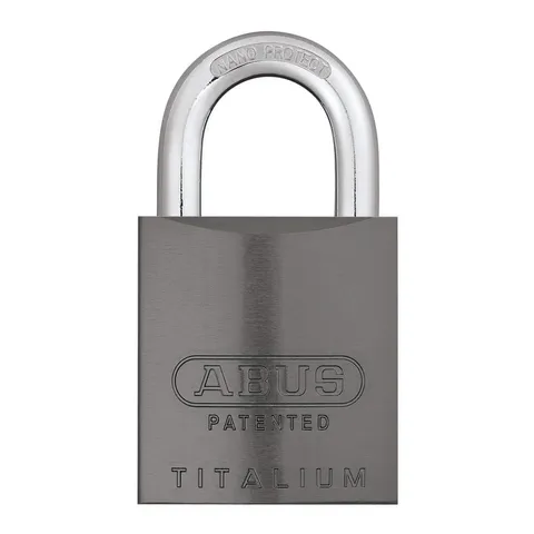 ABUS 83AL-IC/40 Titanium Keyed Padlock, 29/32 in,Rectangle,Black 14J879