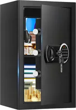 3.3 Cuft Large Home Safes Water and Fireproof with Digital Keypad & Key Lock, Se
