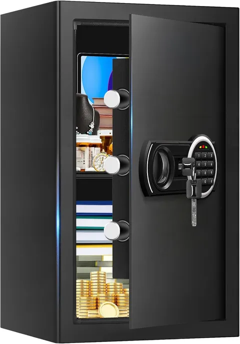 3.3 Cuft Large Home Safes Water and Fireproof with Digital Keypad & Key Lock, Se