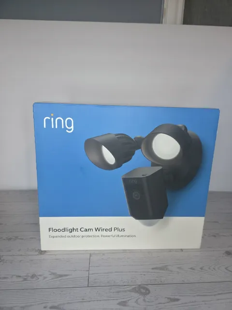 New Ring Floodlight Cam Wired Plus Outdoor Camera Black 