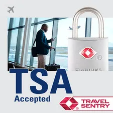 TSA Approved Padlock, 22mm Aluminum, Chrome-Plated with Hardened Steel Shackl...